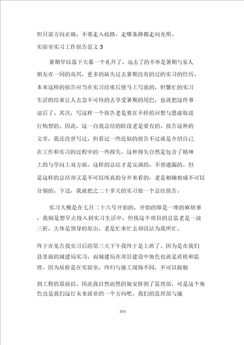 实验室实习工作报告