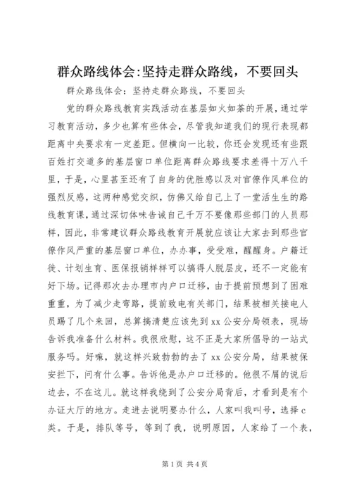 群众路线体会-坚持走群众路线，不要回头.docx