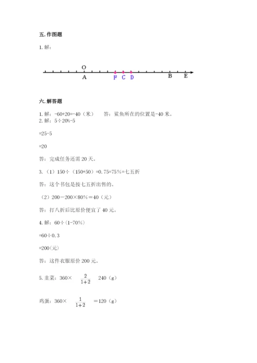 沪教版小学六年级下册数学期末综合素养测试卷含完整答案（全优）.docx