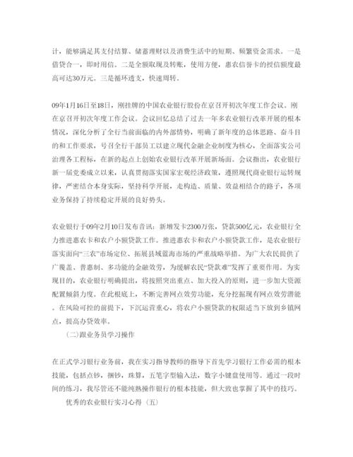 精编农业银行实习参考心得参考范文五篇.docx