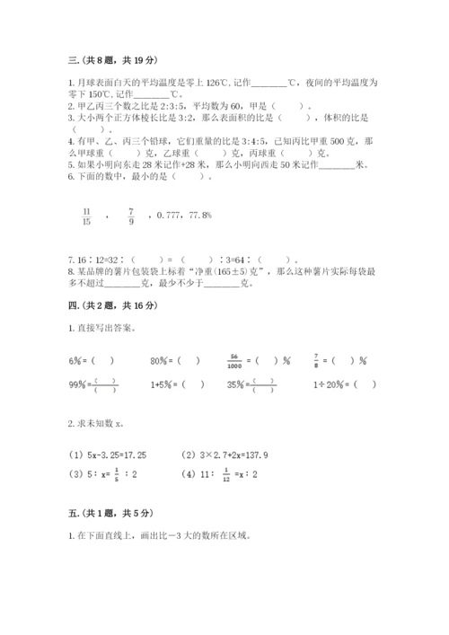 河南省平顶山市六年级下册数学期末测试卷含答案（能力提升）.docx