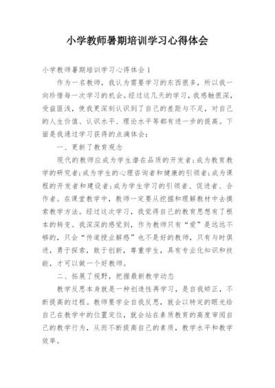小学教师暑期培训学习心得体会.docx