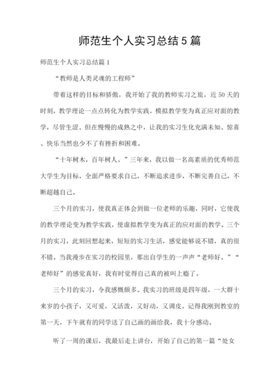 师范生个人实习总结5篇.docx