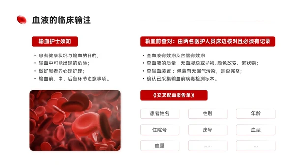 简约红色形状输血相关知识培训课件PPT