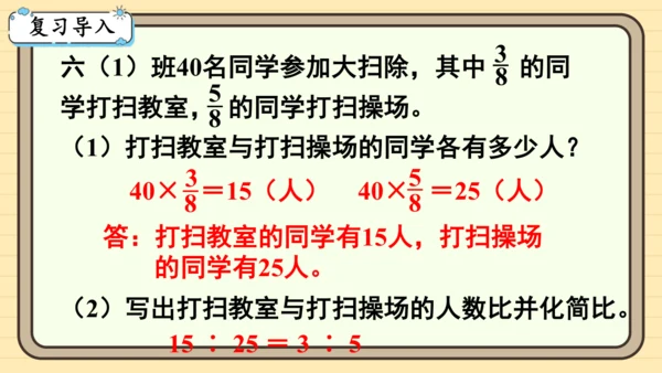 人教版六上第四单元第3课时  比的应用 课件