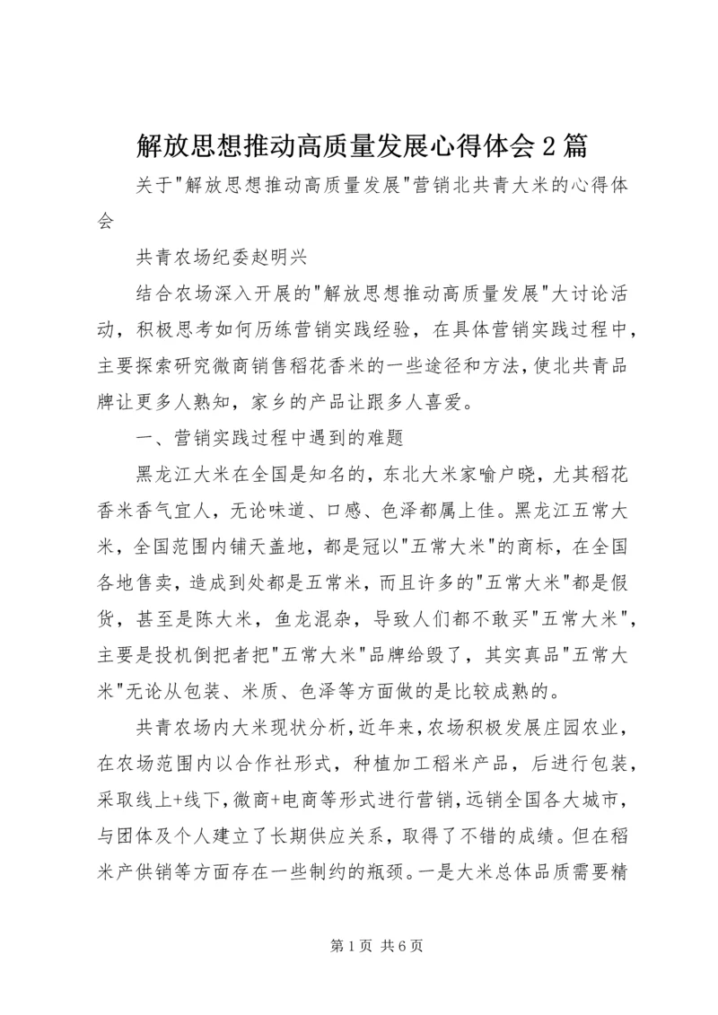 解放思想推动高质量发展心得体会2篇.docx