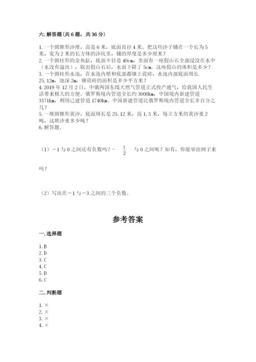 青州市六年级下册数学期末测试卷1套.docx