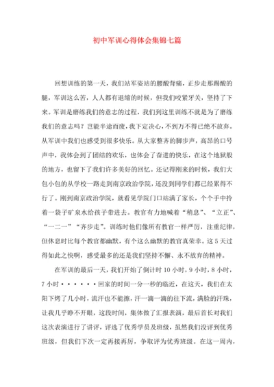 初中军训心得体会集锦七篇（二）.docx