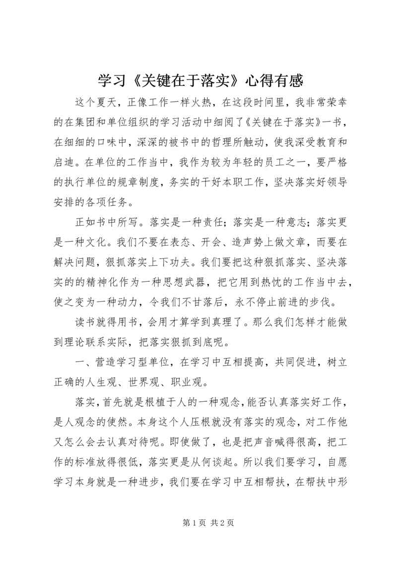 学习《关键在于落实》心得有感 (2).docx