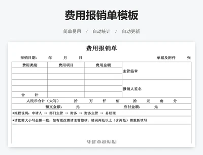 费用报销单模板