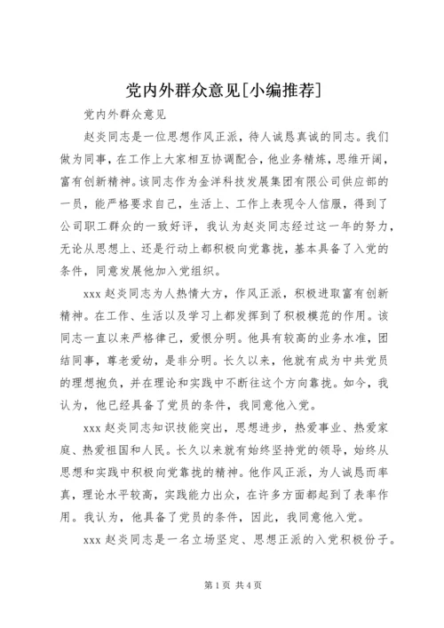 党内外群众意见[小编推荐].docx