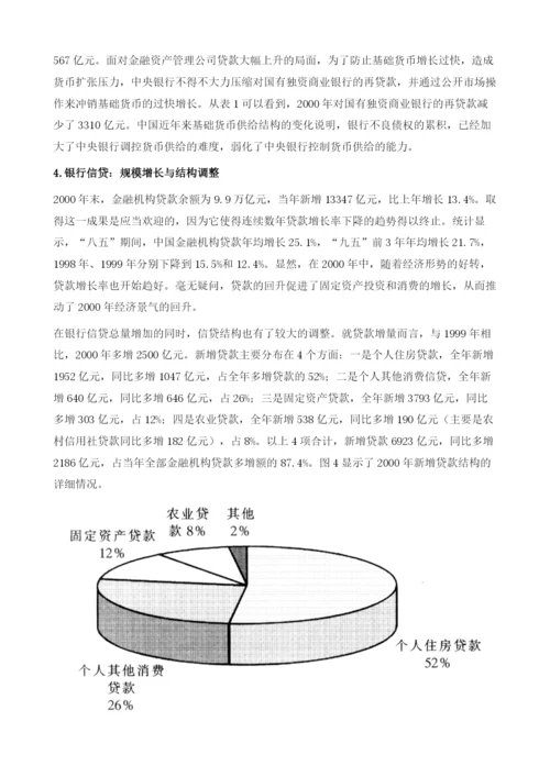 2000年中国金融形势与2001年展望.docx