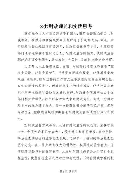 公共财政理论和实践思考.docx