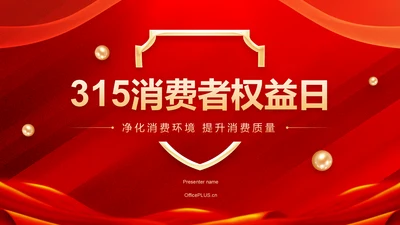 红色党政风315消费者权益日PPT模板