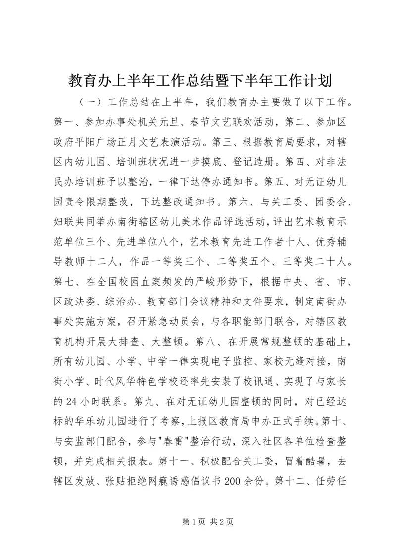 教育办上半年工作总结暨下半年工作计划.docx