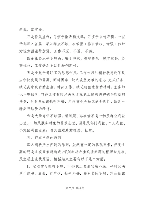 国土局作风建设活动自查报告.docx