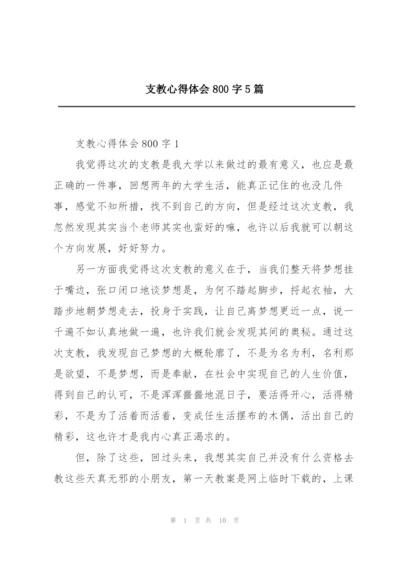 支教心得体会800字5篇.docx