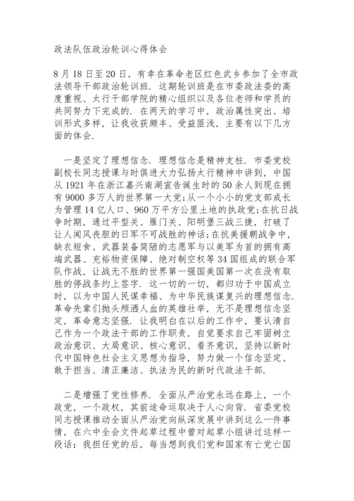 政法队伍政治轮训心得体会.docx