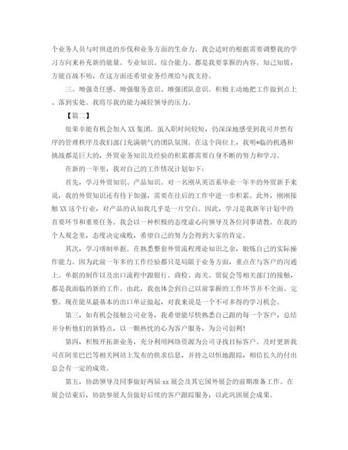 精编之外贸公司业务员工作计划范文.docx