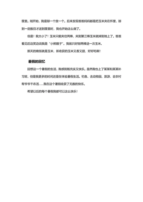 暑假规划记录生活手抄报文案word模板