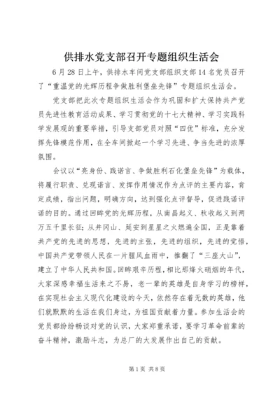 供排水党支部召开专题组织生活会.docx