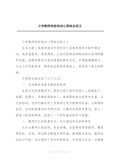 小学教师岗前培训心得体会范文.docx