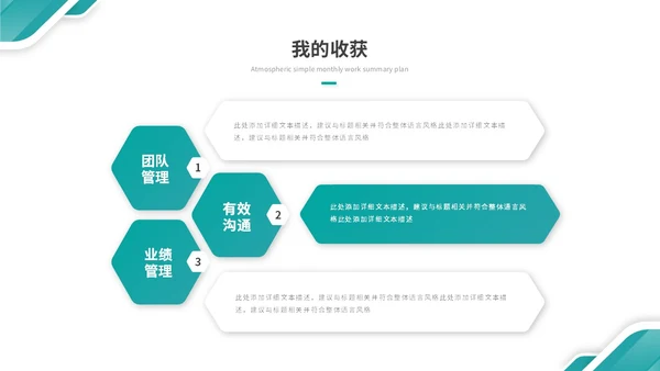 大气绿色简约几何季度工作总结季度工作汇报述职报告ppt模板