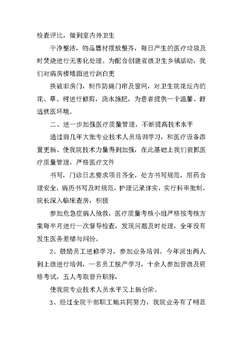 XX年度XX乡镇卫生院工作总结