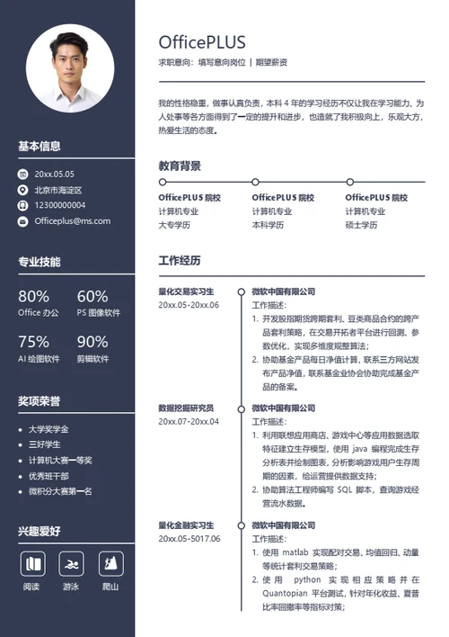 商务时间轴个人简历模板