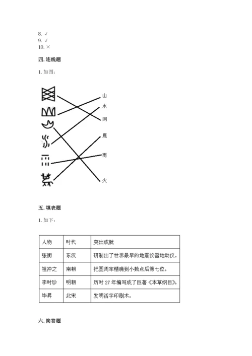 五年级上册道德与法治第四单元骄人祖先 灿烂文化测试卷含精品答案.docx