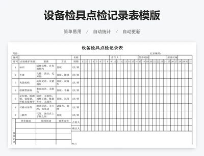 设备检具点检记录表模版