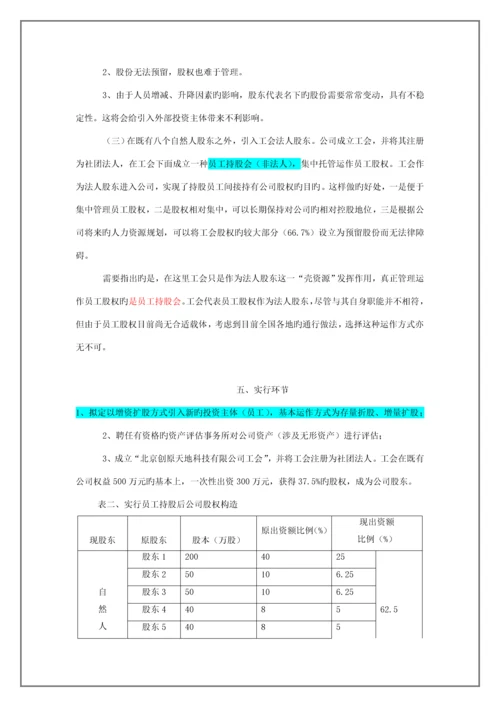 科技有限公司经营层与员工持股专题方案.docx