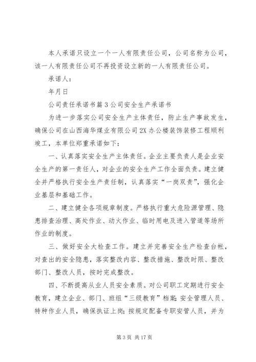 公司责任承诺书集合10篇.docx