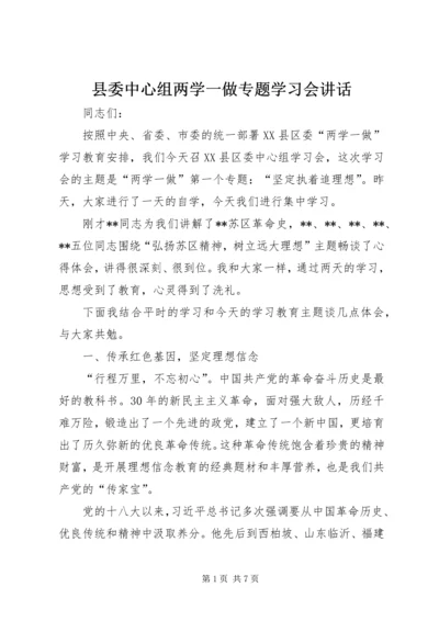 县委中心组两学一做专题学习会讲话.docx