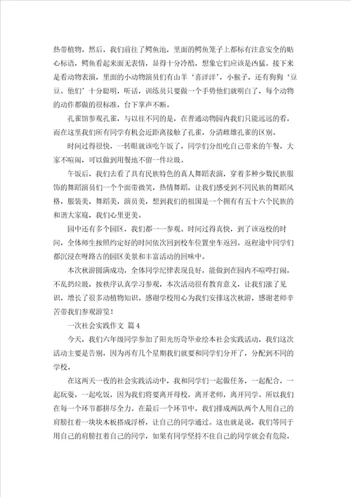 一次社会实践作文集合7篇
