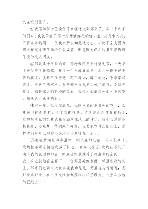 初三语文中考模拟试卷带答案.docx