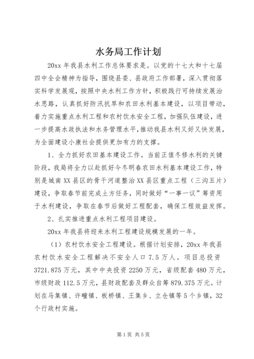 水务局工作计划 (8).docx