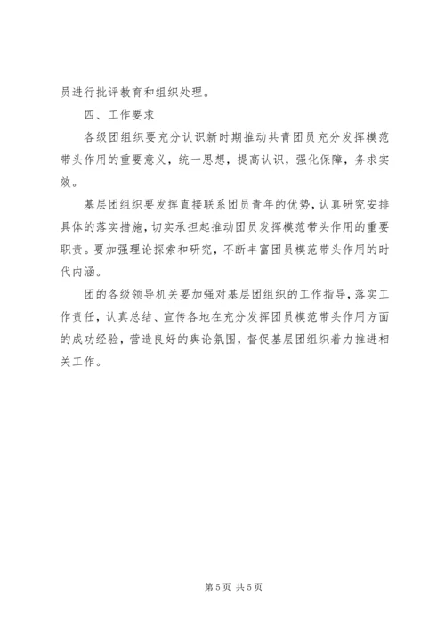 关于充分发挥共青团员模范带头作用的工作意见.docx