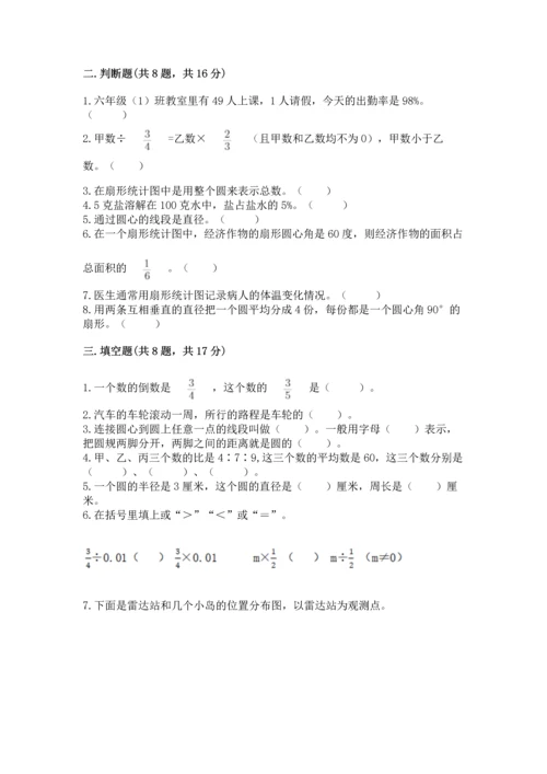 小学六年级上册数学期末考试卷附答案【预热题】.docx