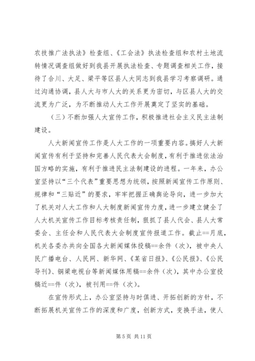 人大常委会办公室年度工作总结及工作打算.docx