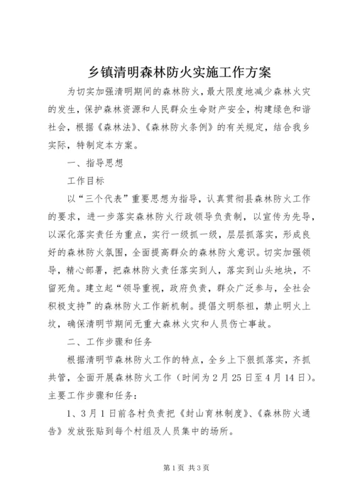 乡镇清明森林防火实施工作方案.docx