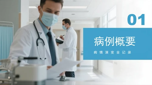 简约实景风医护人员病例讨论病例分析PPT模板