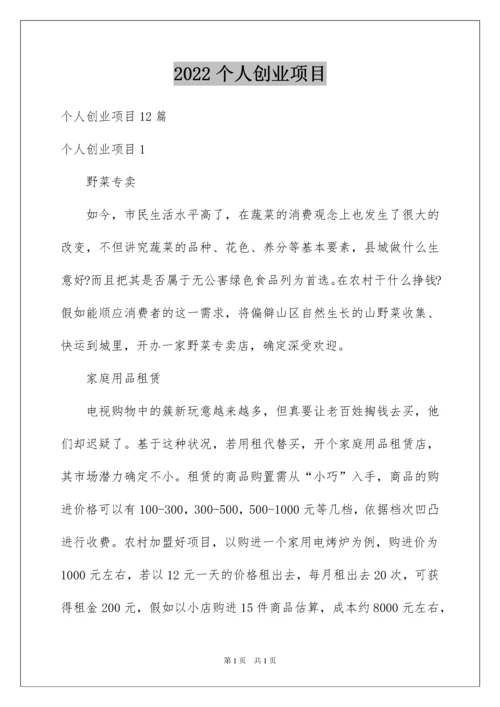 2022个人创业项目.docx