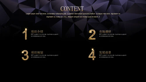黑金璀璨星光商务五角星年会晚宴通用PPT模板