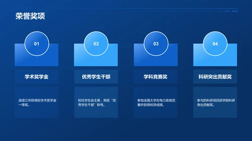蓝色渐变风电力行业求职简历模板PPT模板