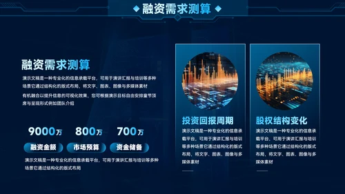 科技风蓝色AI人工智能商业计划书PPT模板
