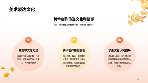 橙色插画寒露节气美术启示PPT模板