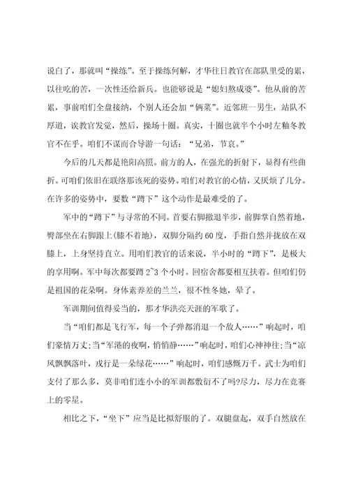 高中军训心得13篇