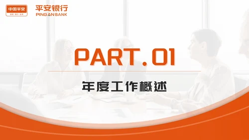 橙色平安银行工作总结PPT模板