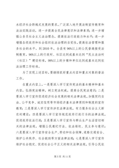 副县长在五五普法验收大会的讲话.docx